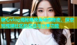 糖心vlog揭秘晚晚酱裙底秘密，探索短视频社区的互动与分享功能